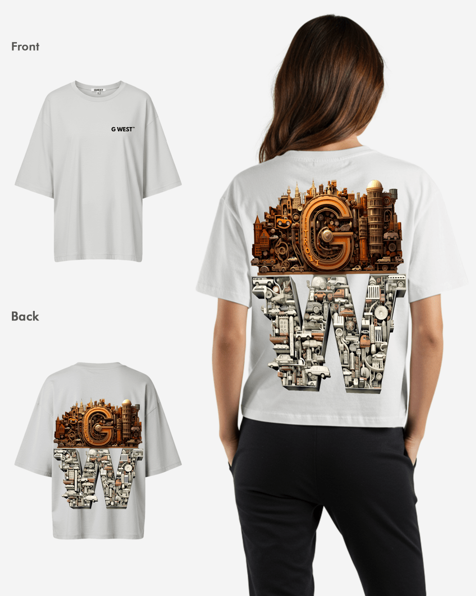 G WEST OVERSIZED DETROIT MOTORCITY T - SHIRT - WOMEN - G West