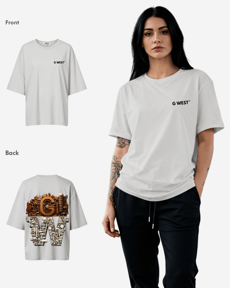 G WEST OVERSIZED DETROIT MOTORCITY T - SHIRT - WOMEN - G West