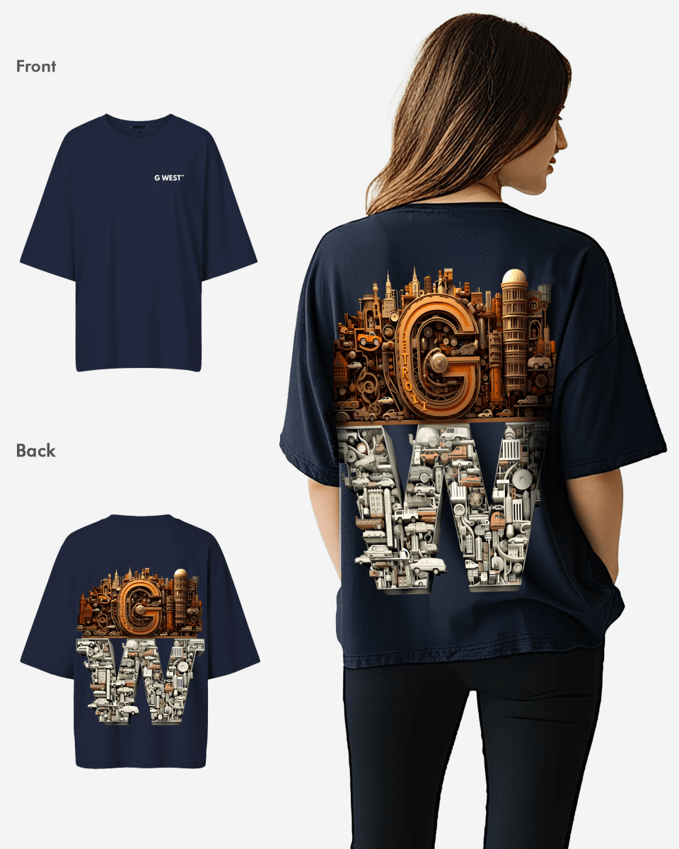 G WEST OVERSIZED DETROIT MOTORCITY T - SHIRT - WOMEN - G West
