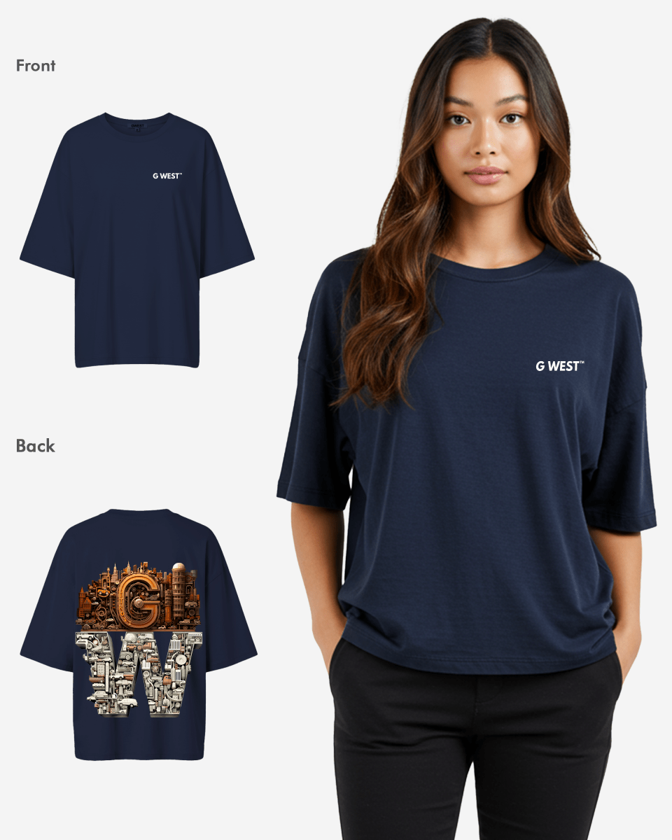 G WEST OVERSIZED DETROIT MOTORCITY T - SHIRT - WOMEN - G West