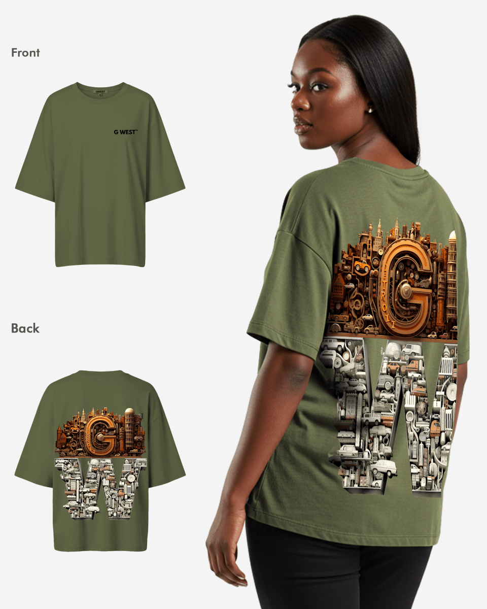 G WEST OVERSIZED DETROIT MOTORCITY T - SHIRT - WOMEN - G West