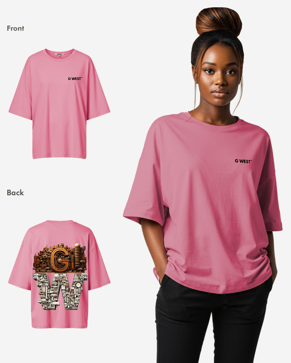 G WEST OVERSIZED DETROIT MOTORCITY T - SHIRT - WOMEN - G West