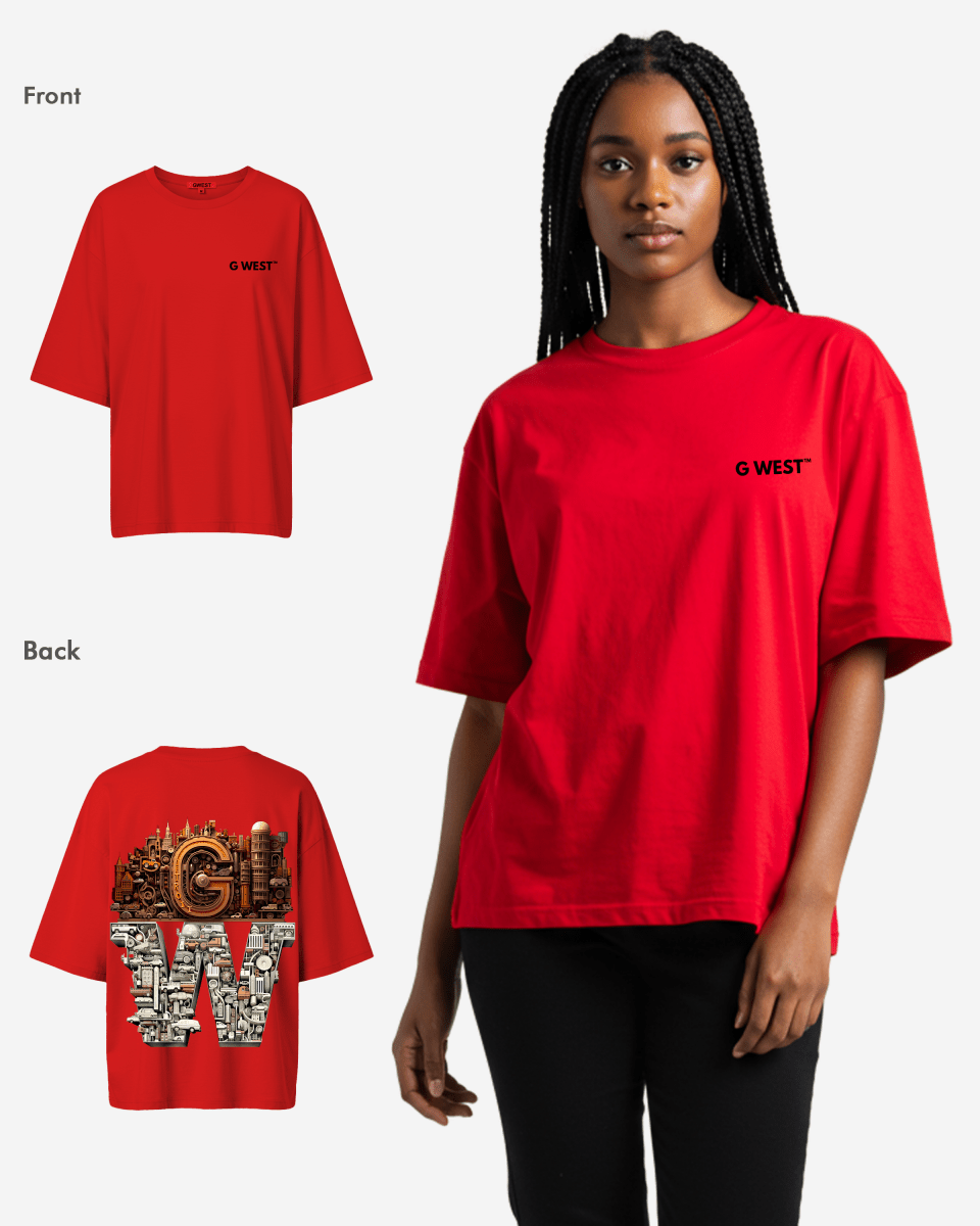 G WEST OVERSIZED DETROIT MOTORCITY T - SHIRT - WOMEN - G West