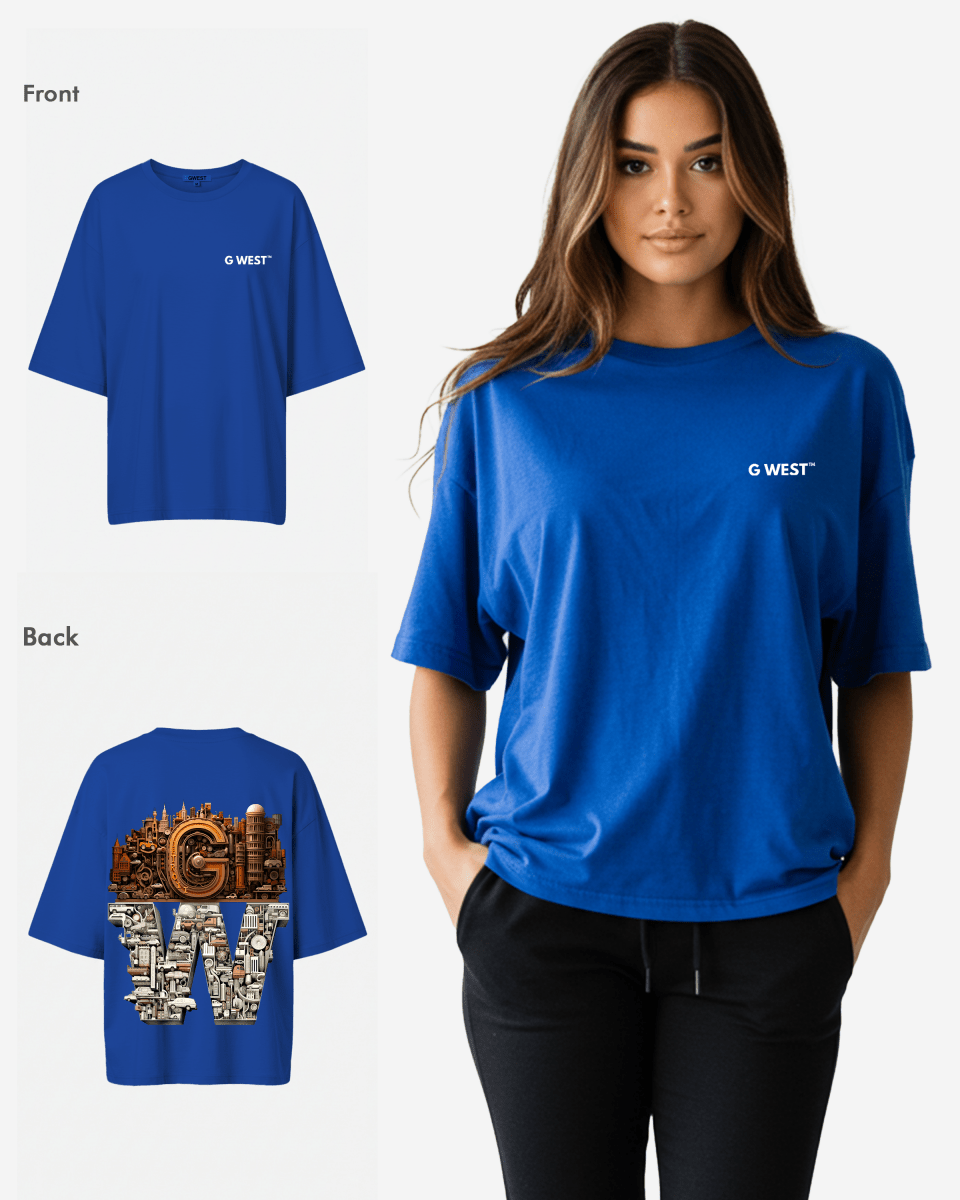 G WEST OVERSIZED DETROIT MOTORCITY T - SHIRT - WOMEN - G West