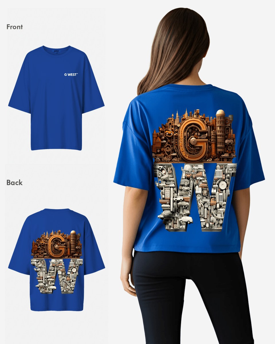 G WEST OVERSIZED DETROIT MOTORCITY T - SHIRT - WOMEN - G West