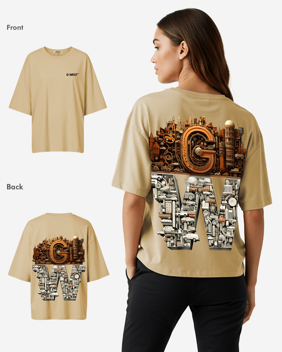 G WEST OVERSIZED DETROIT MOTORCITY T - SHIRT - WOMEN - G West