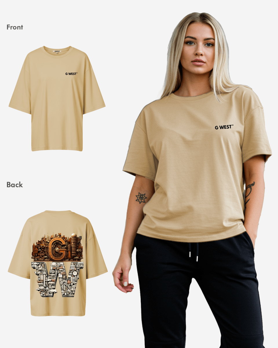 G WEST OVERSIZED DETROIT MOTORCITY T - SHIRT - WOMEN - G West