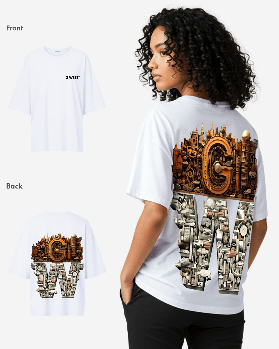 G WEST OVERSIZED DETROIT MOTORCITY T - SHIRT - WOMEN - G West