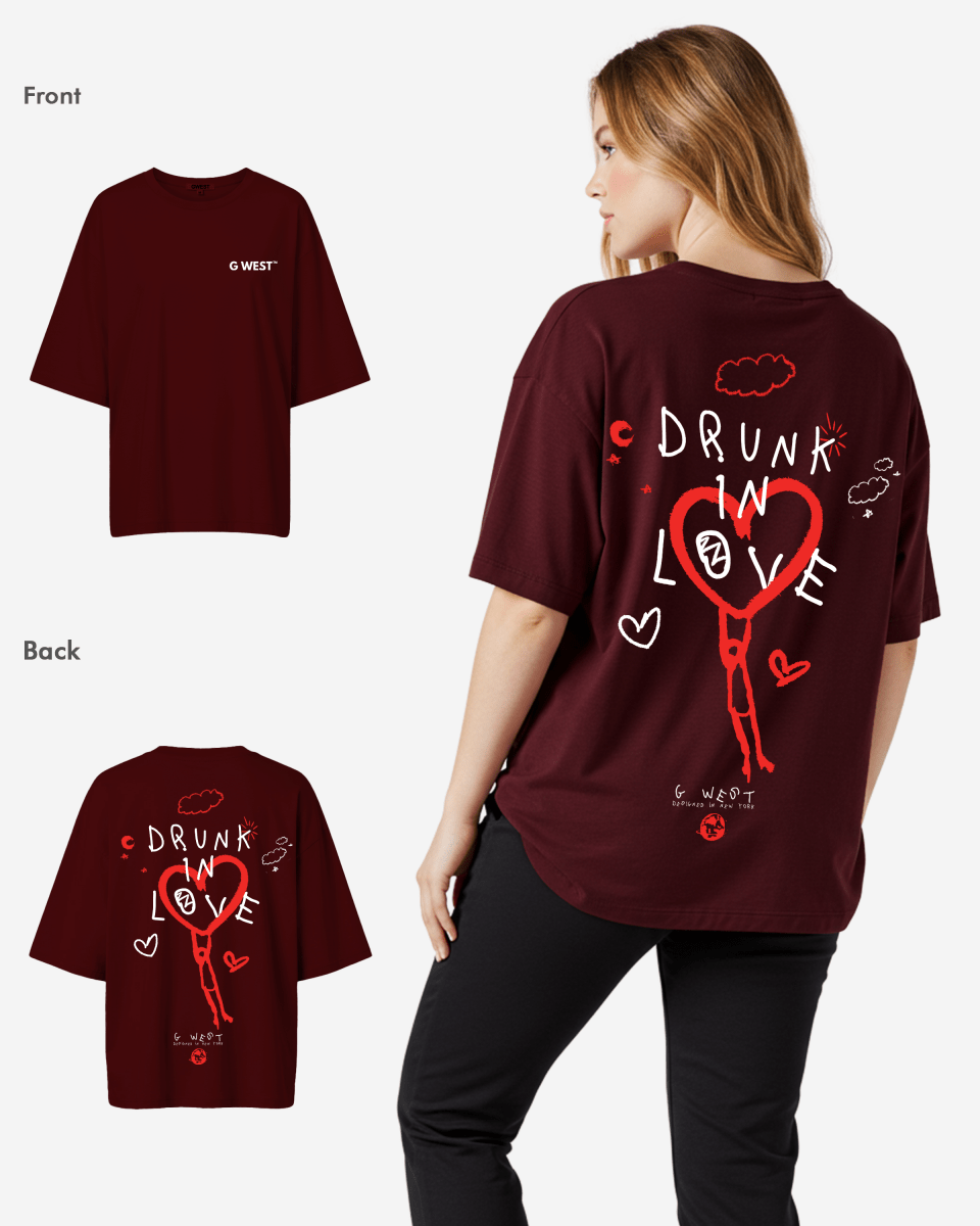 G West Oversized Drunk In Love Tee - WOMEN - G West