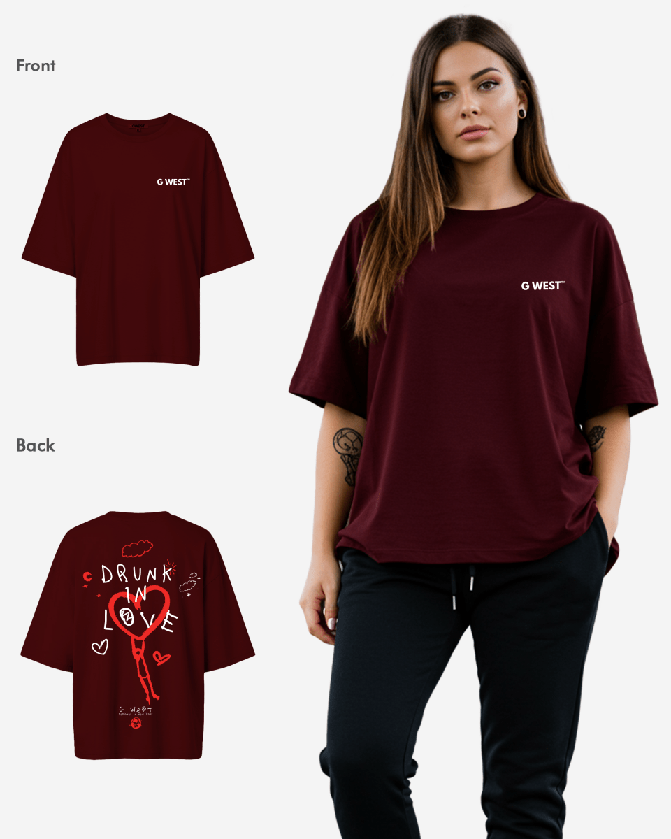 G West Oversized Drunk In Love Tee - WOMEN - G West