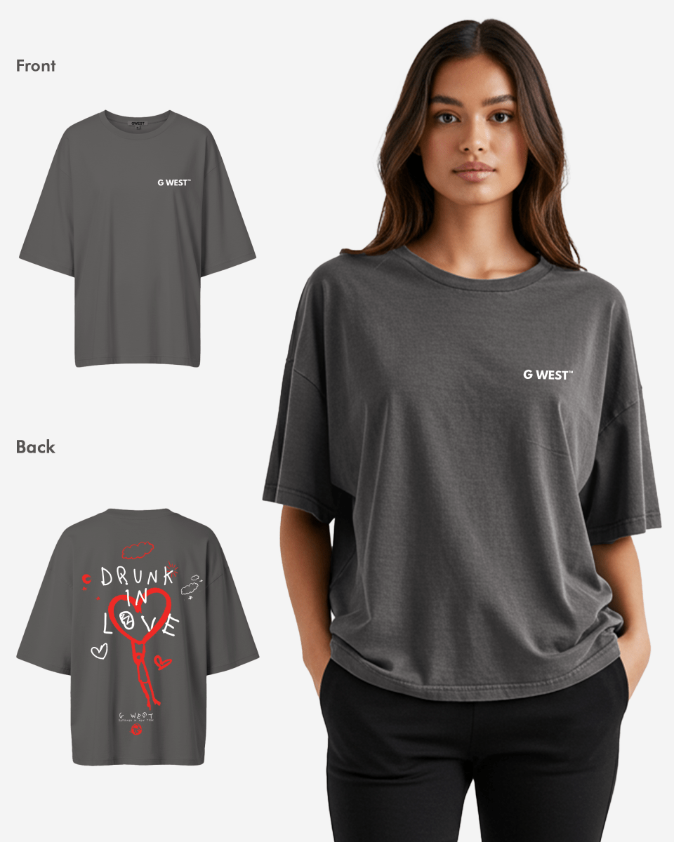 G West Oversized Drunk In Love Tee - WOMEN - G West