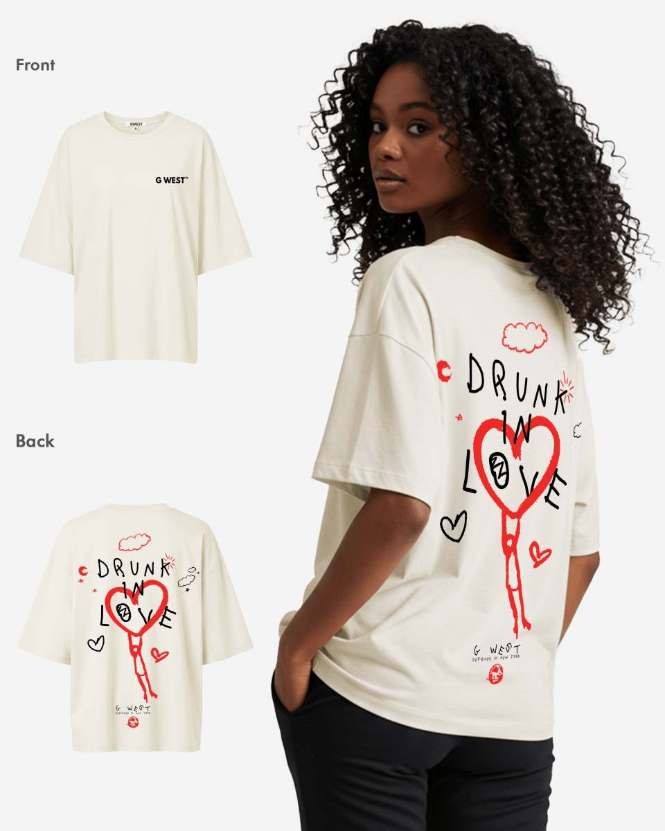 G West Oversized Drunk In Love Tee - WOMEN - G West