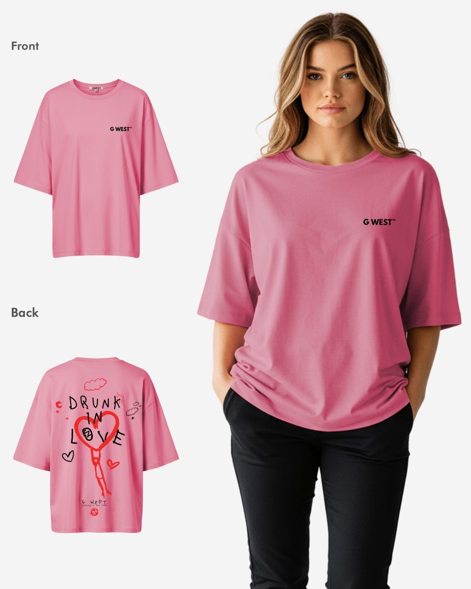 G West Oversized Drunk In Love Tee - WOMEN - G West