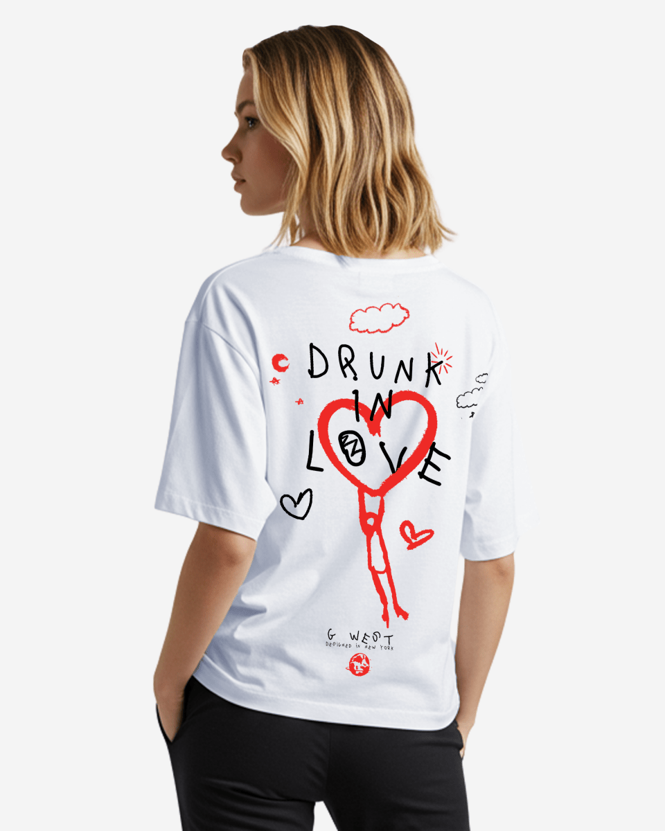 G West Oversized Drunk In Love Tee - WOMEN - G West