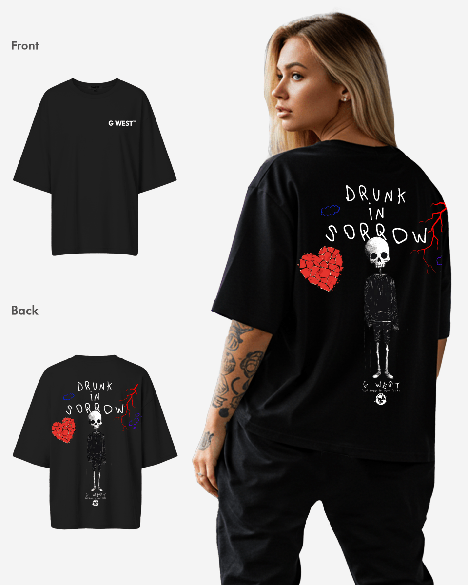 G West Oversized Drunk In Sorrow Tee - WOMEN - G West