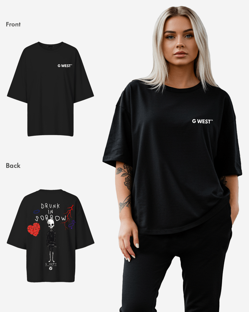 G West Oversized Drunk In Sorrow Tee - WOMEN - G West