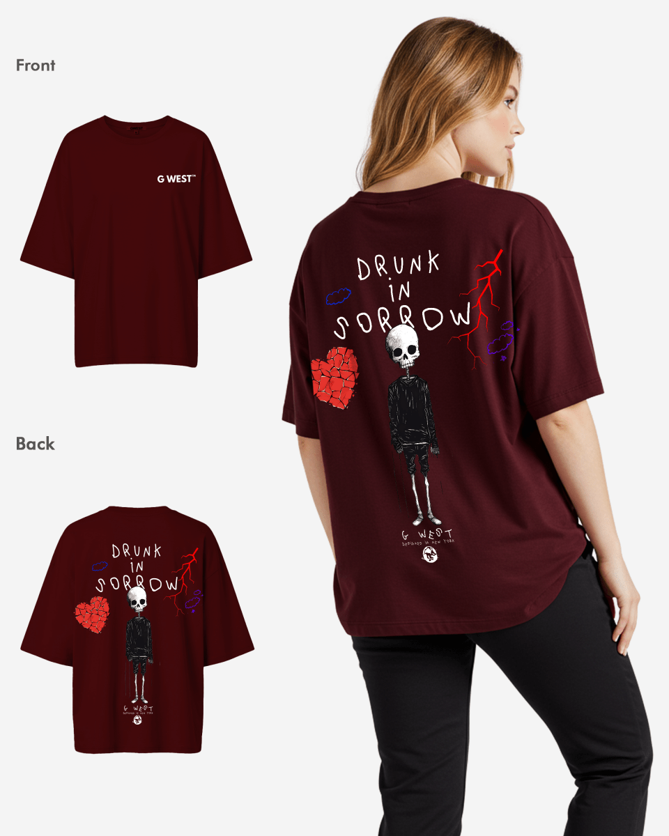 G West Oversized Drunk In Sorrow Tee - WOMEN - G West