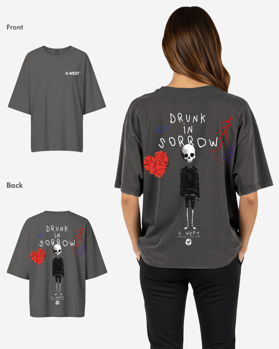 G West Oversized Drunk In Sorrow Tee - WOMEN - G West