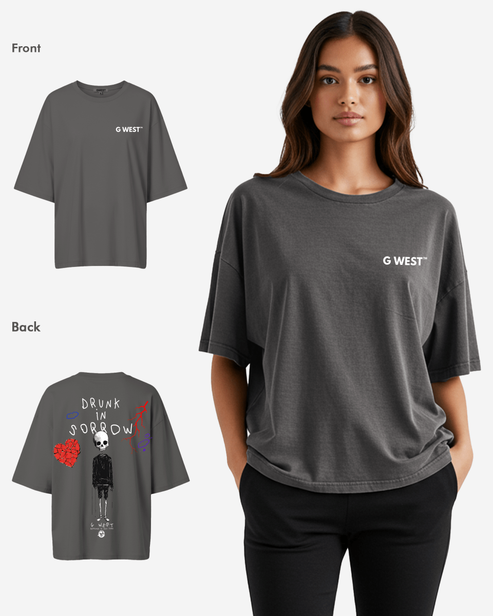 G West Oversized Drunk In Sorrow Tee - WOMEN - G West