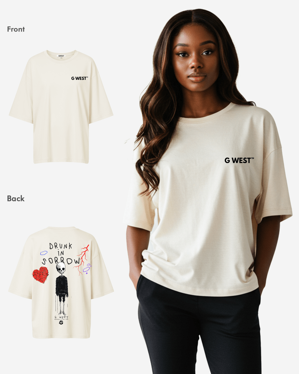 G West Oversized Drunk In Sorrow Tee - WOMEN - G West