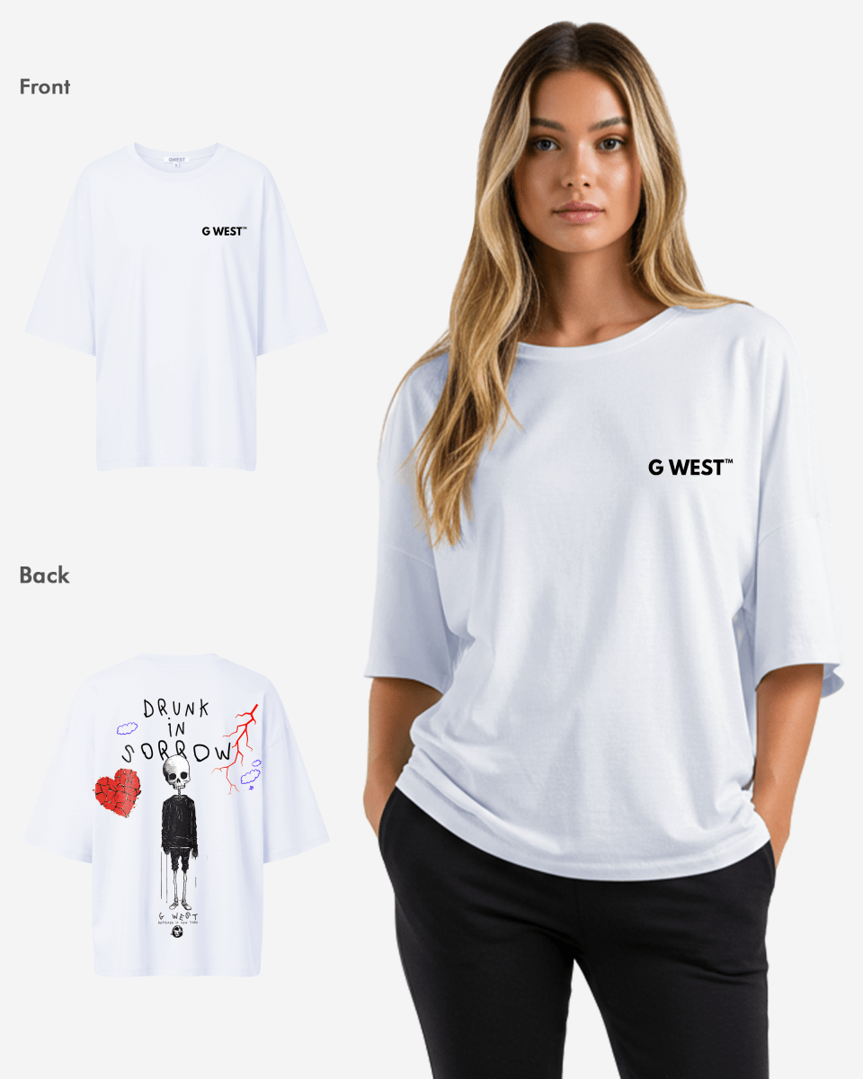G West Oversized Drunk In Sorrow Tee - WOMEN - G West