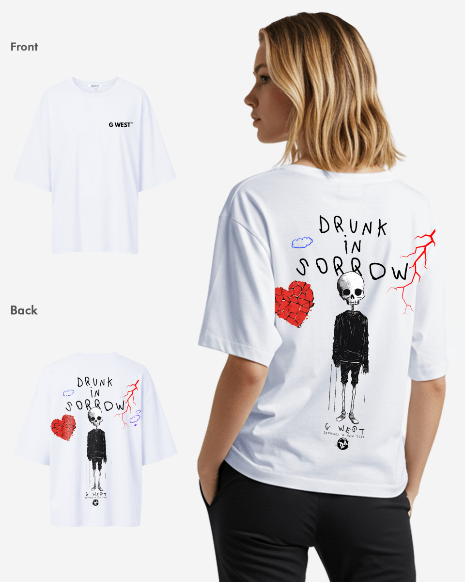 G West Oversized Drunk In Sorrow Tee - WOMEN - G West