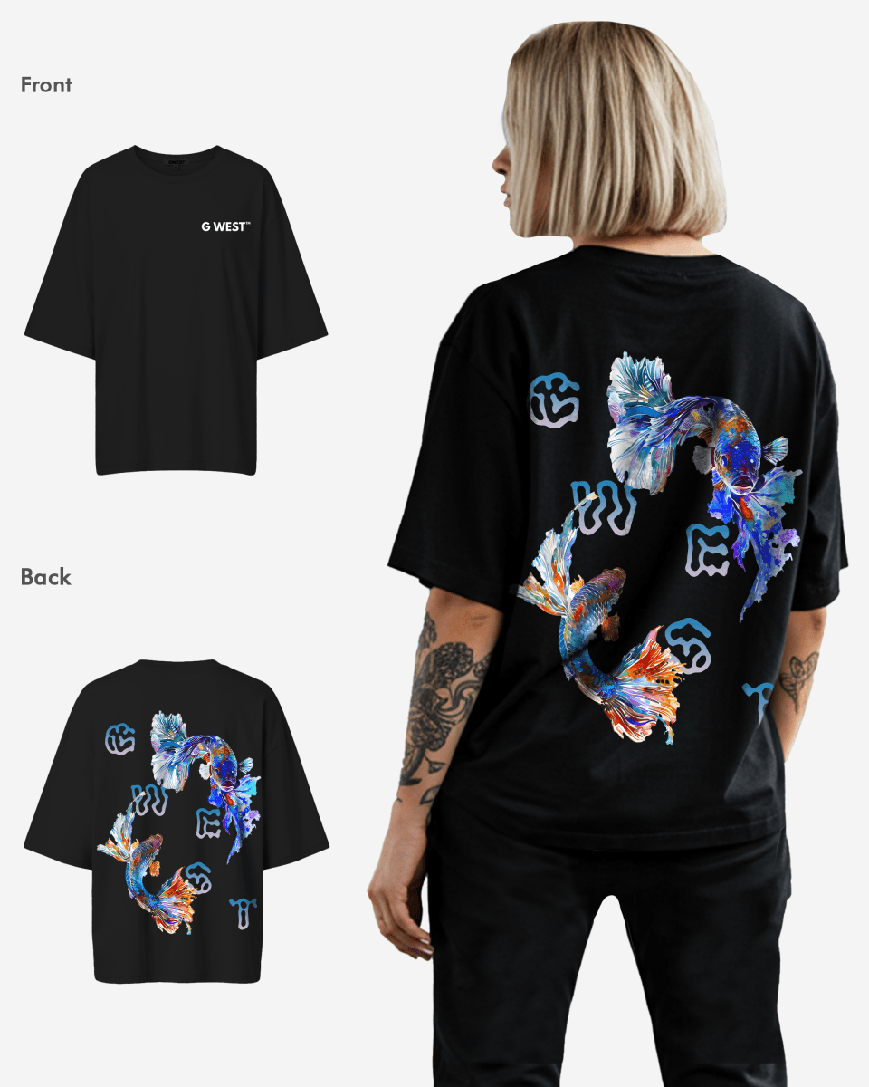 G West Oversized Fish Lifestyle T Shirt - WOMEN - G West