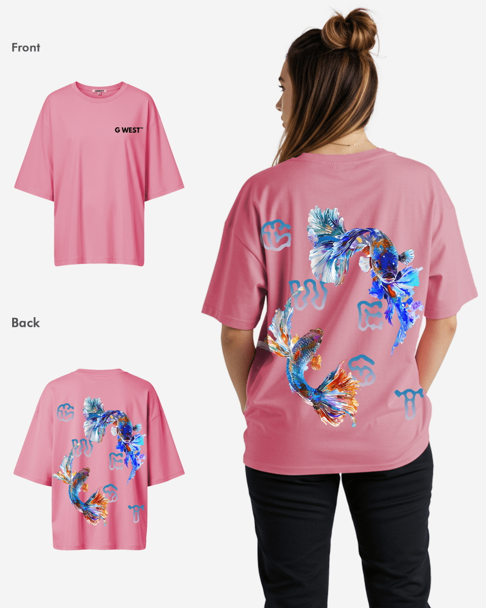 G West Oversized Fish Lifestyle T Shirt - WOMEN - G West