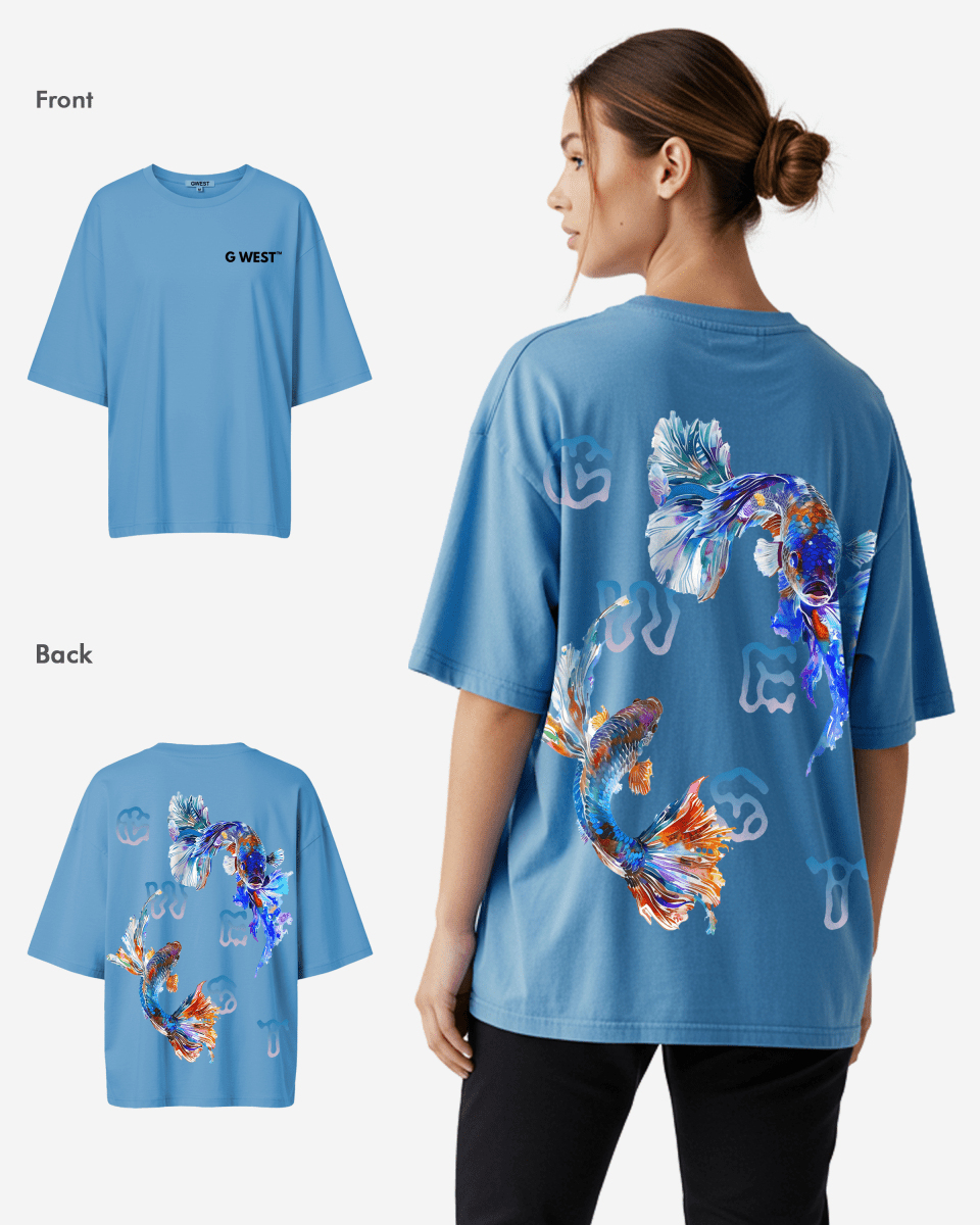 G West Oversized Fish Lifestyle T Shirt - WOMEN - G West