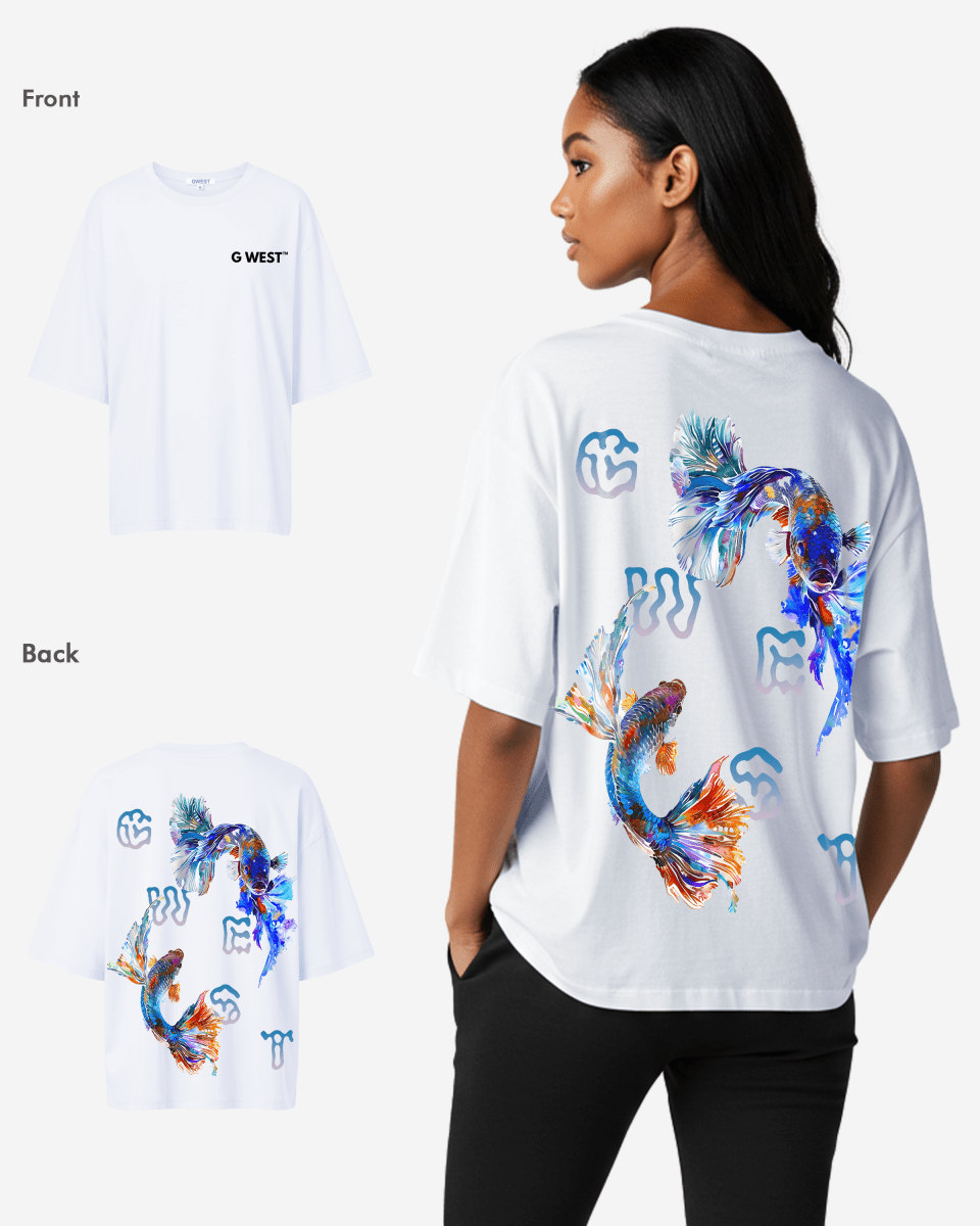 G West Oversized Fish Lifestyle T Shirt - WOMEN - G West