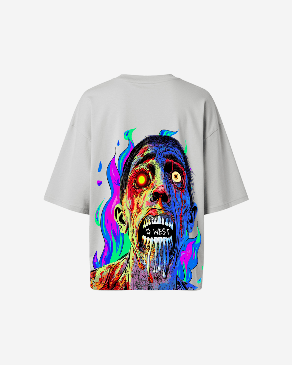 G West Oversized Flaming Zombie Tee - WOMEN - G West