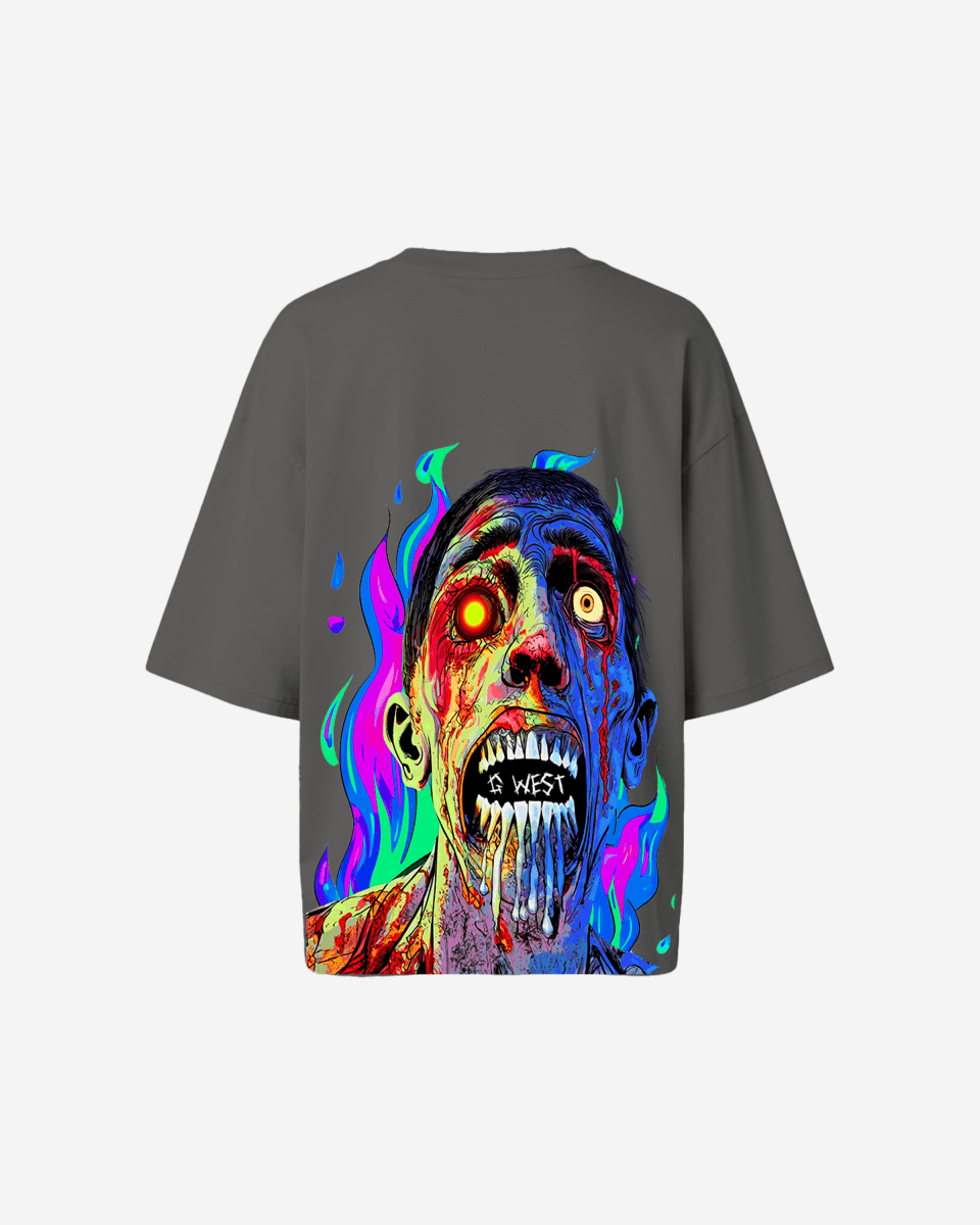 G West Oversized Flaming Zombie Tee - WOMEN - G West