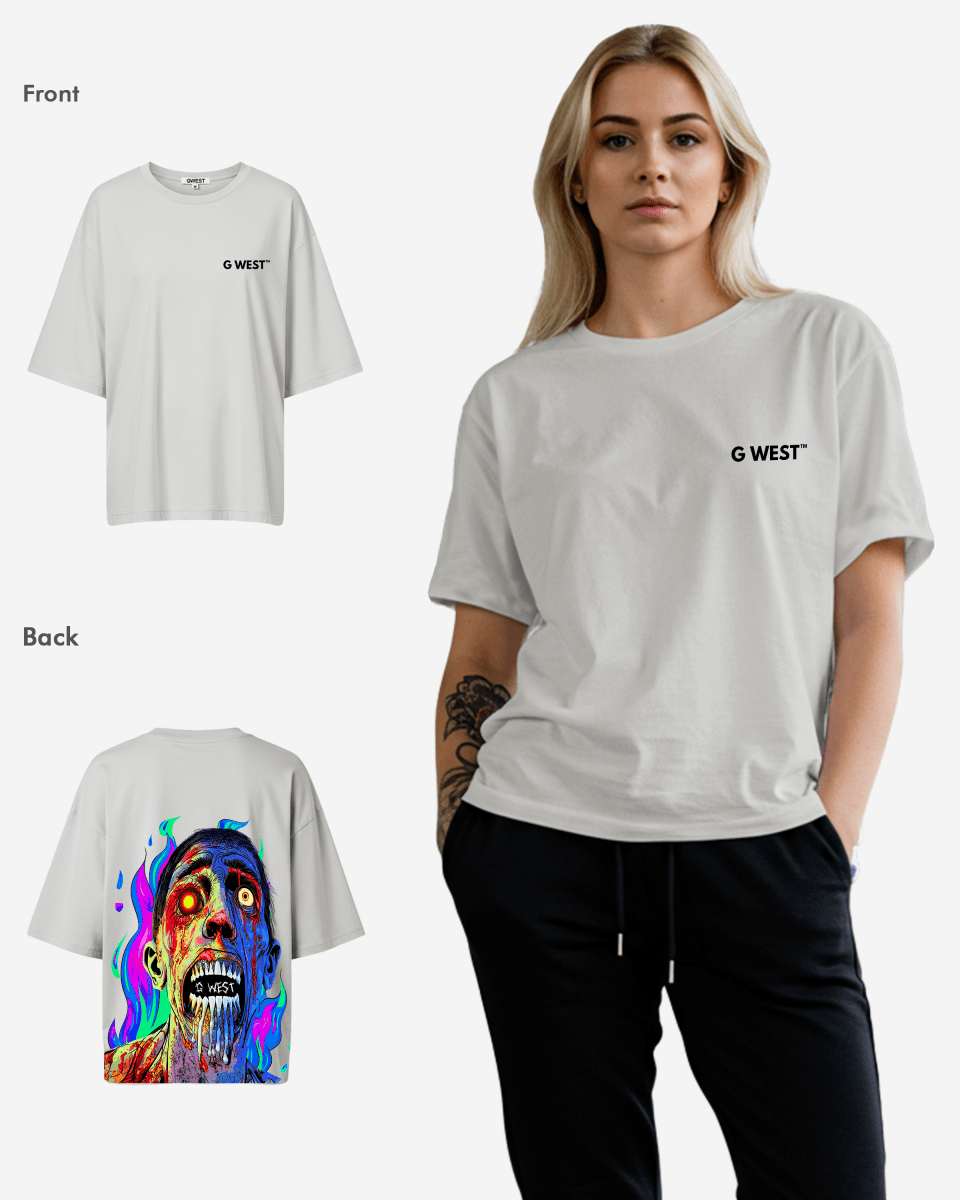 G West Oversized Flaming Zombie Tee - WOMEN - G West