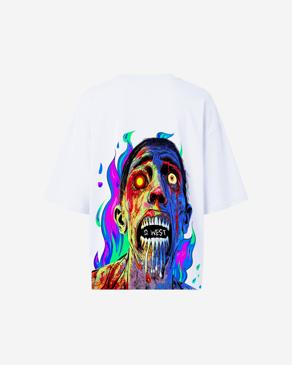 G West Oversized Flaming Zombie Tee - WOMEN - G West