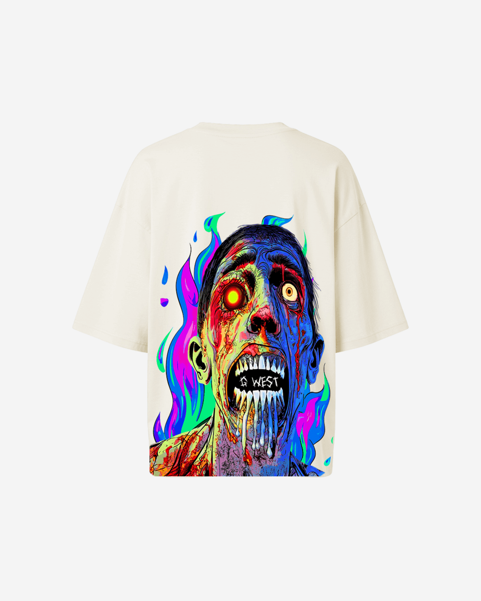 G West Oversized Flaming Zombie Tee - WOMEN - G West