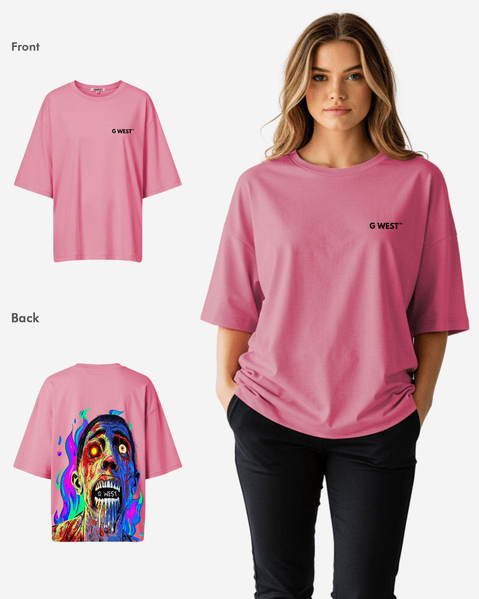 G West Oversized Flaming Zombie Tee - WOMEN - G West
