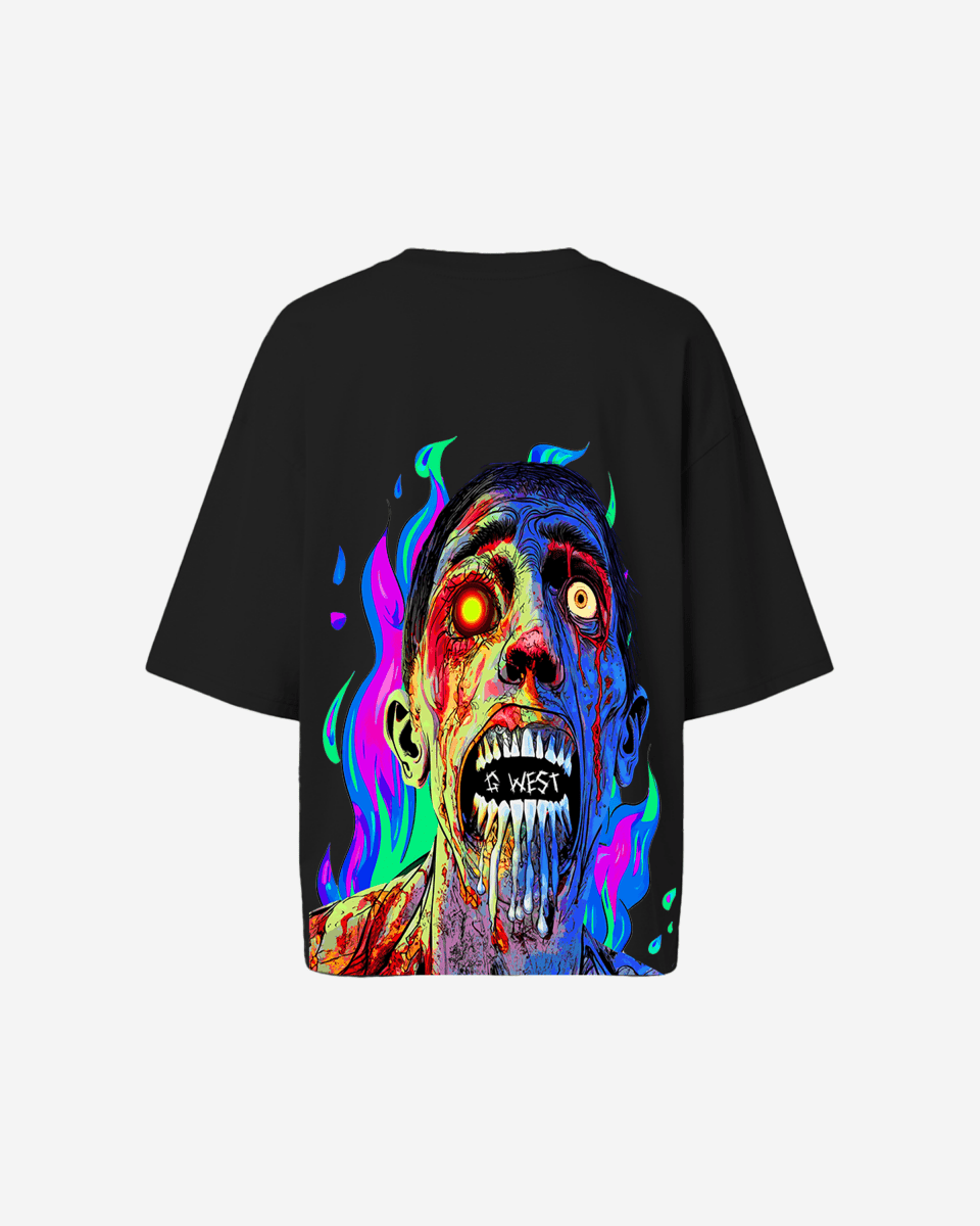 G West Oversized Flaming Zombie Tee - WOMEN - G West