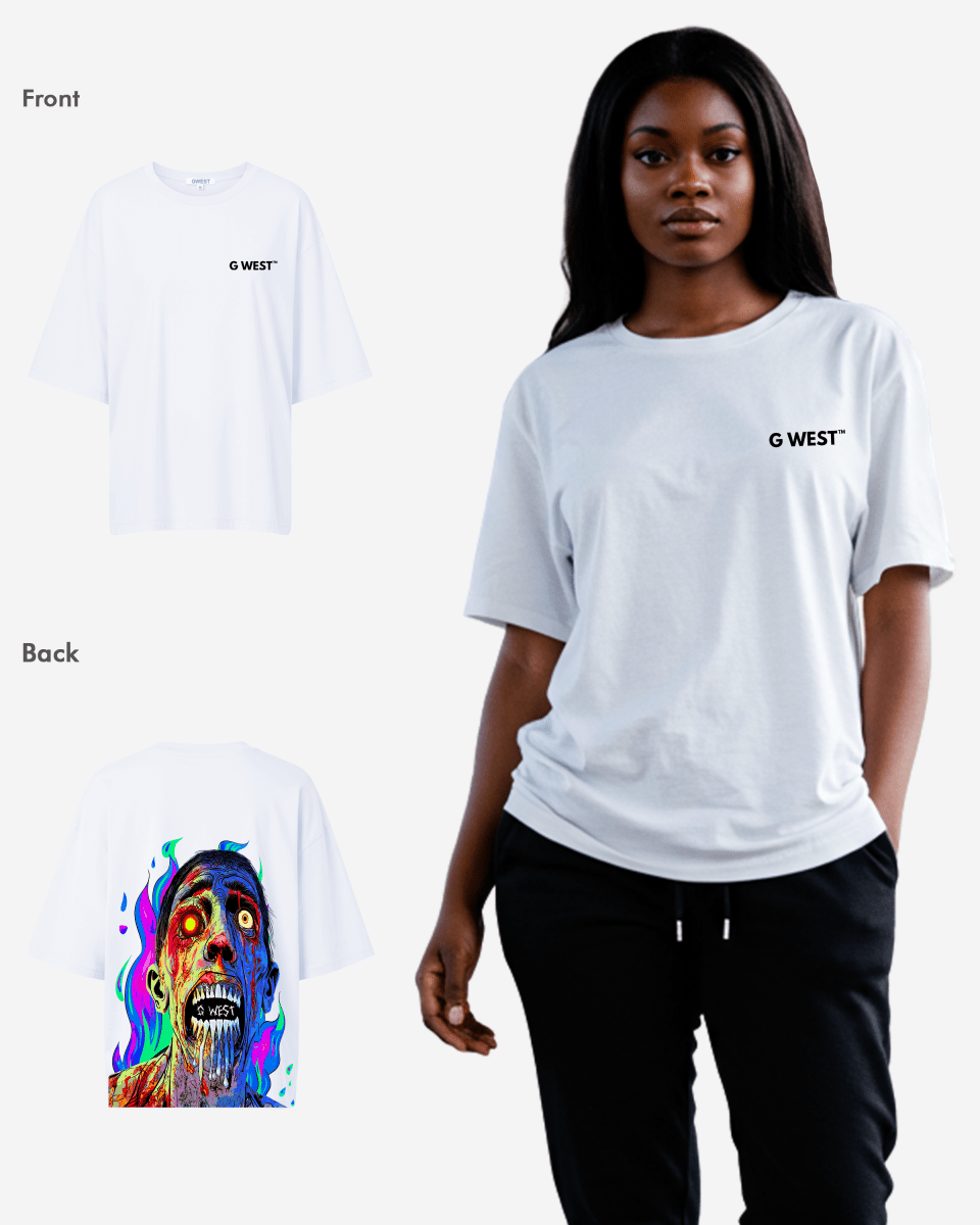 G West Oversized Flaming Zombie Tee - WOMEN - G West