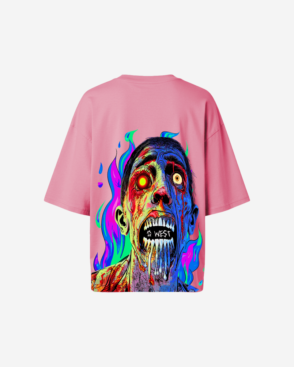 G West Oversized Flaming Zombie Tee - WOMEN - G West