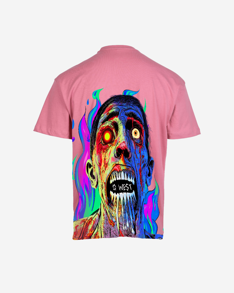 G West Oversized Flaming Zombie Tee - G West