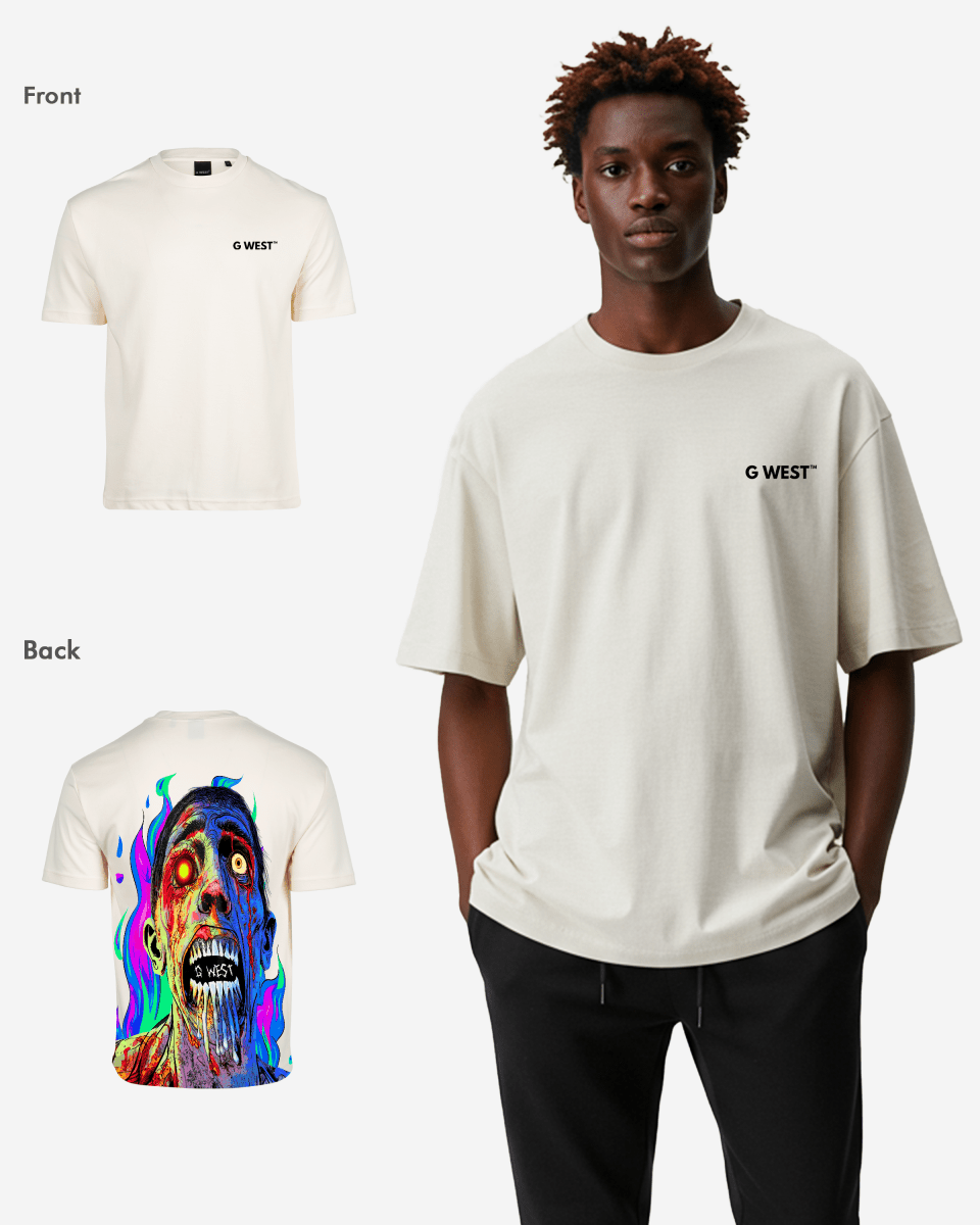 G West Oversized Flaming Zombie Tee - G West
