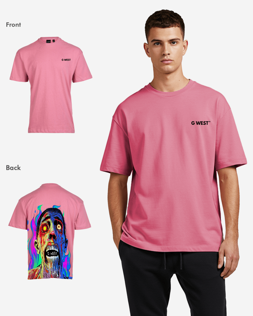 G West Oversized Flaming Zombie Tee - G West
