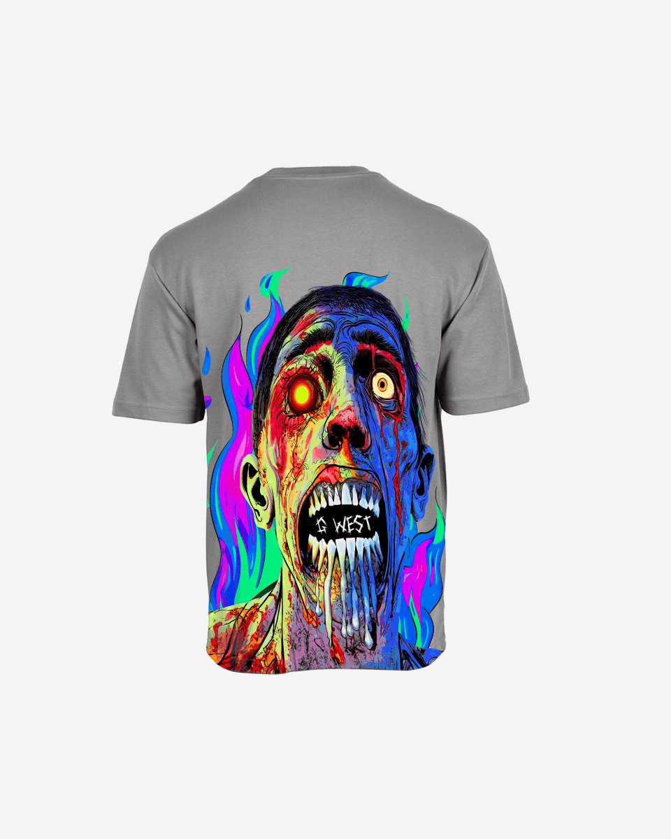 G West Oversized Flaming Zombie Tee - G West