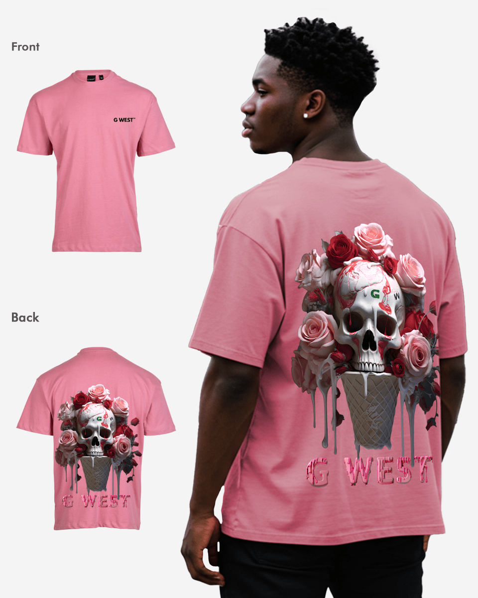 G West Oversized Ice Cream Skull Tee - G West