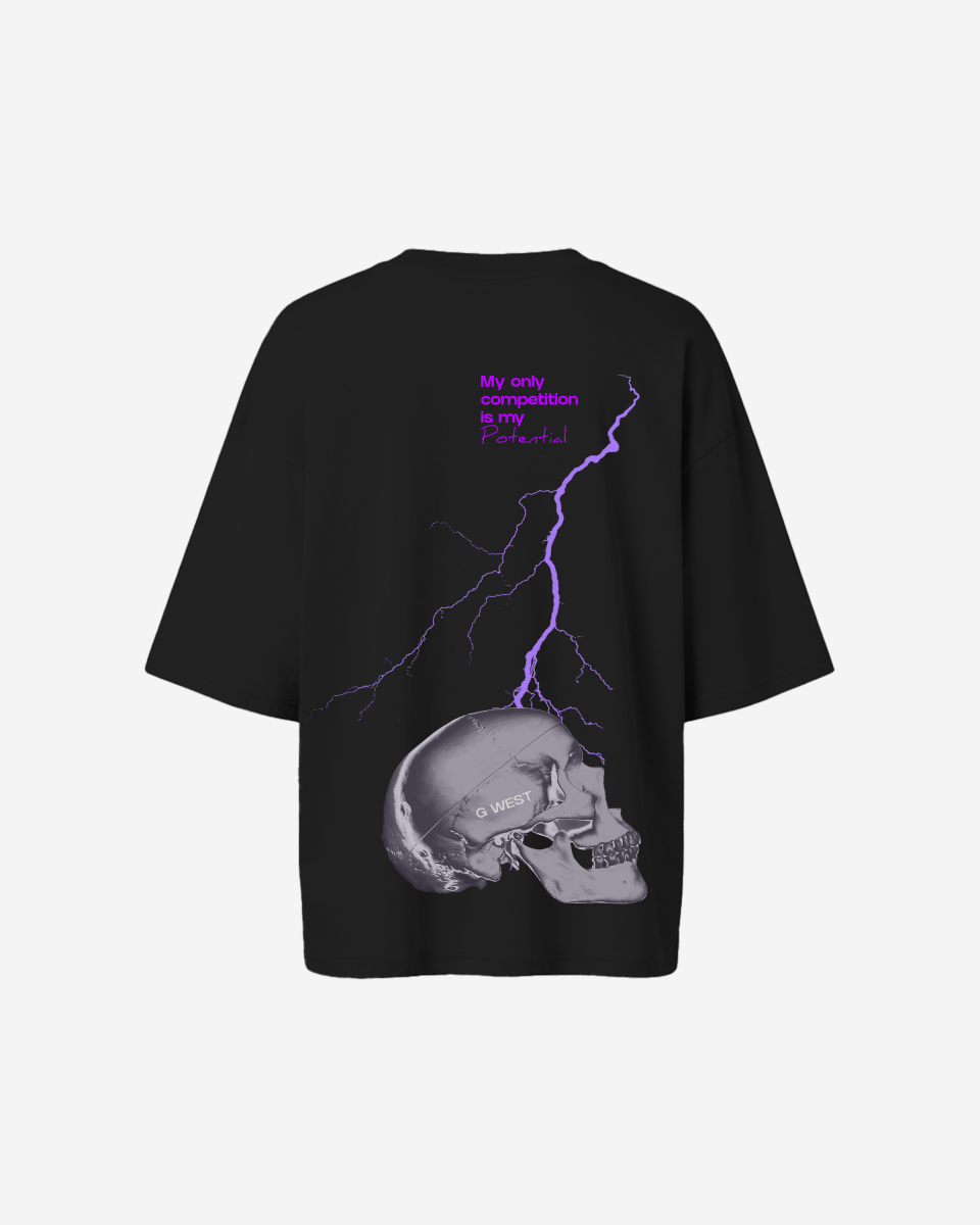 G West Oversized Lighting Skull Tee - Women - G West