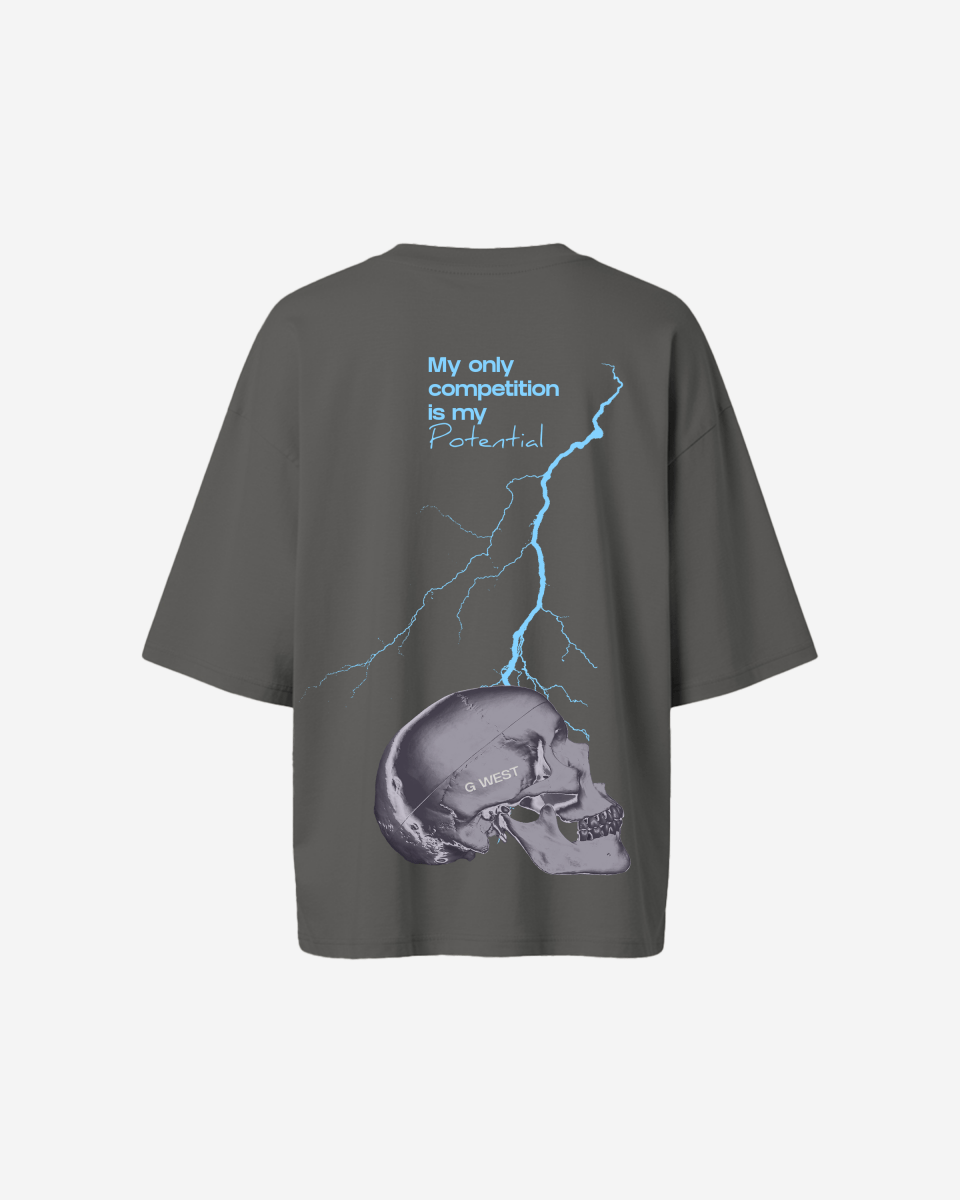 G West Oversized Lighting Skull Tee - Women - G West