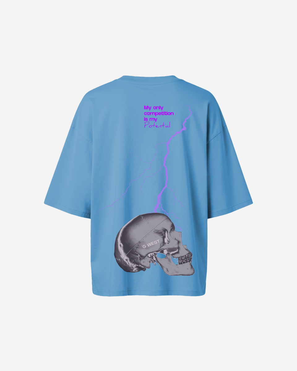 G West Oversized Lighting Skull Tee - Women - G West
