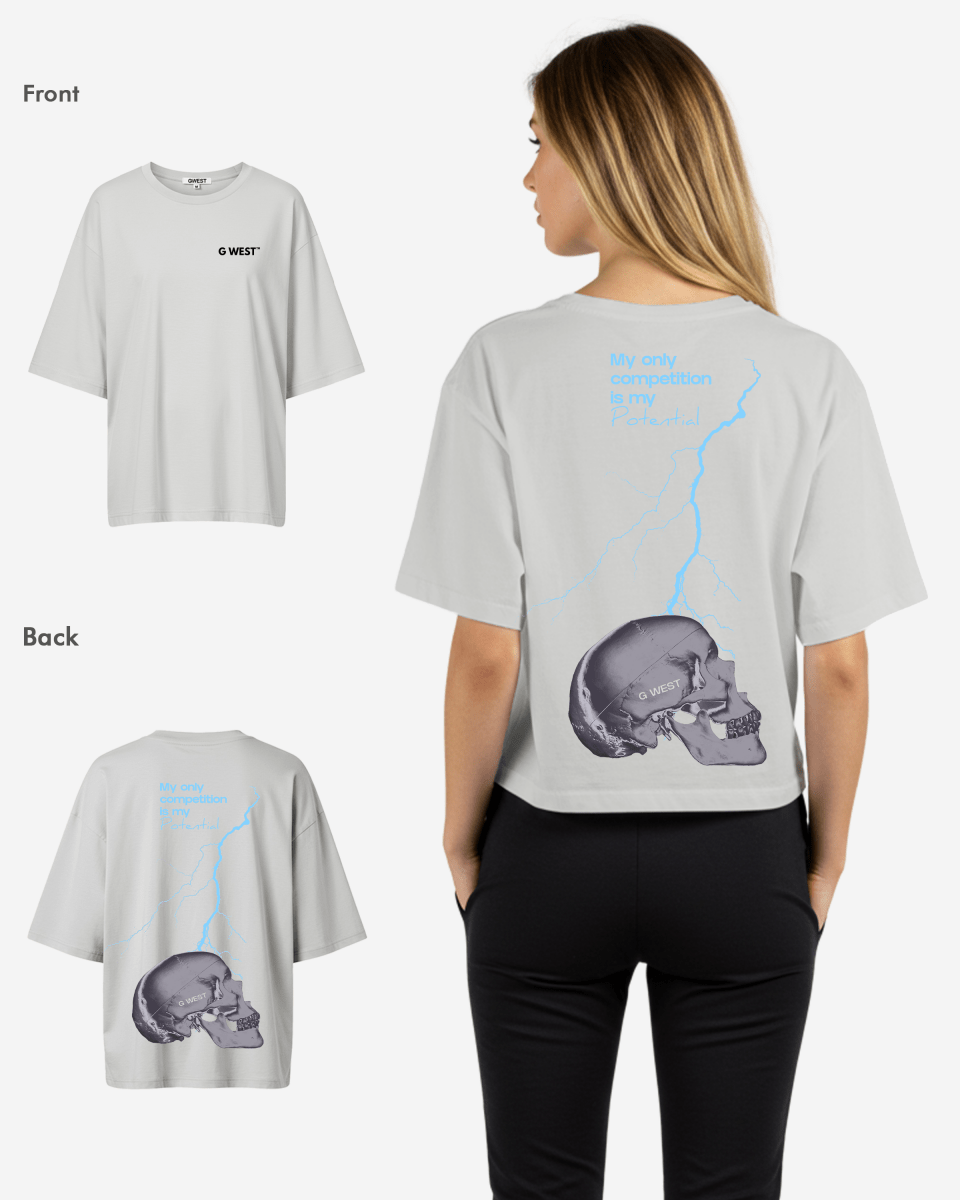 G West Oversized Lighting Skull Tee - Women - G West