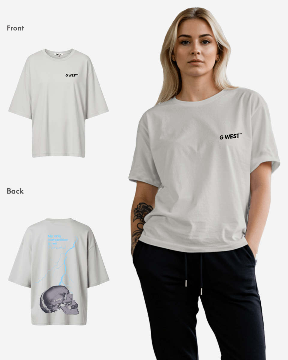 G West Oversized Lighting Skull Tee - Women - G West