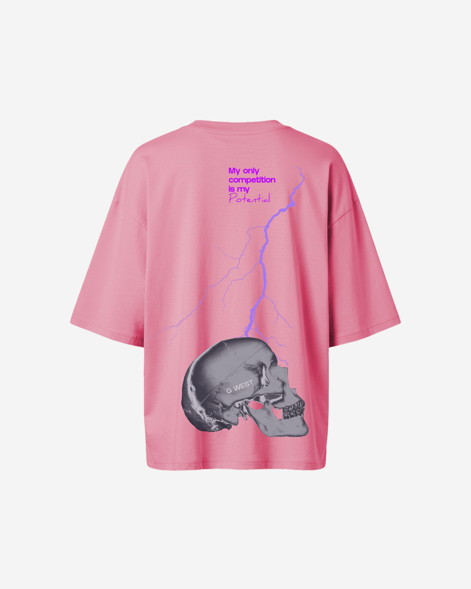 G West Oversized Lighting Skull Tee - Women - G West
